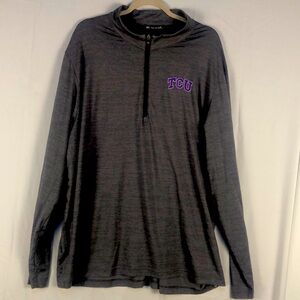 Travis Mathew Quarter Zip Pullover TCU Horned Frogs Golf Performance Gray 3XL